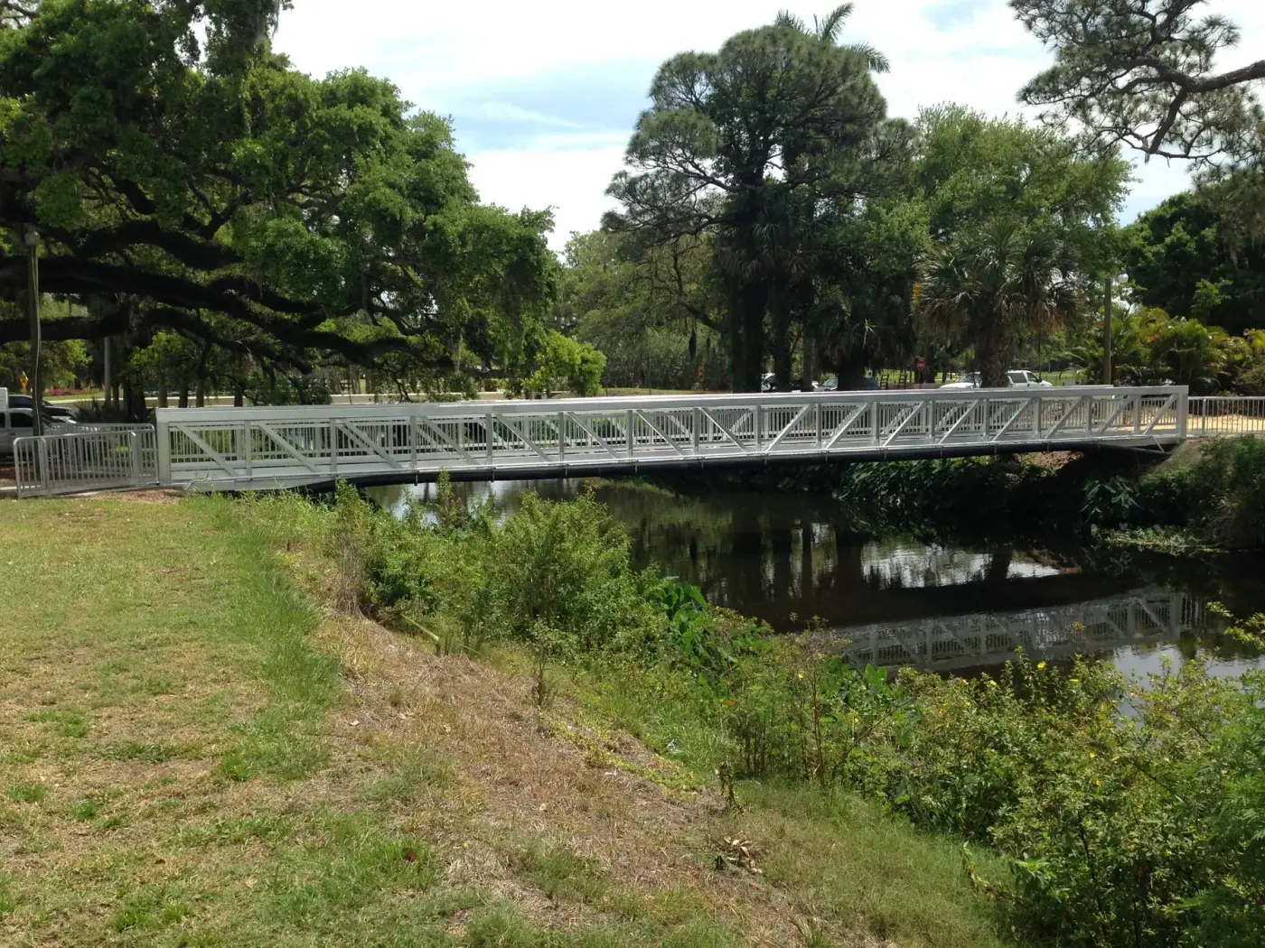 Custom aluminum pedestrian bridge